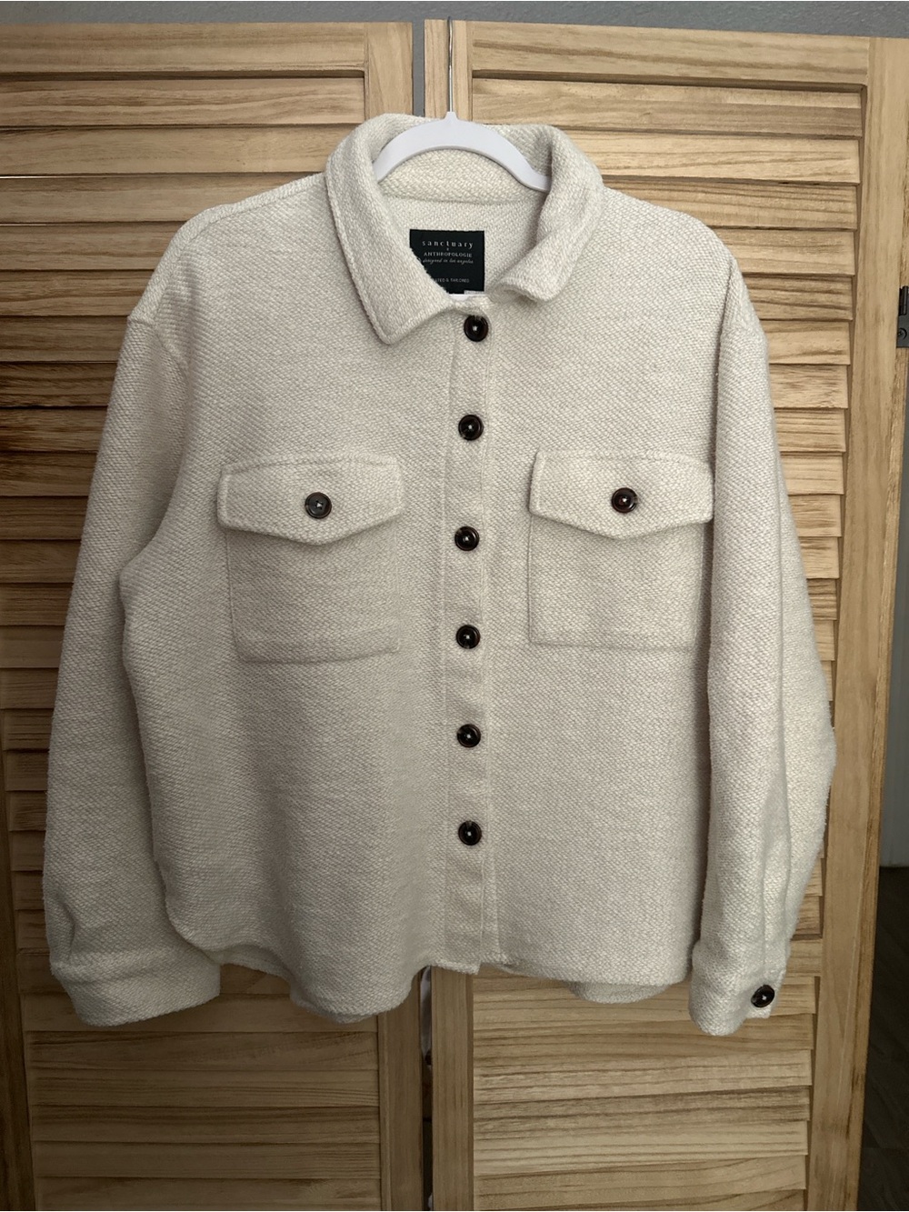 Anthropologie sanctuary  Cream Button-Front Shacket Jacket